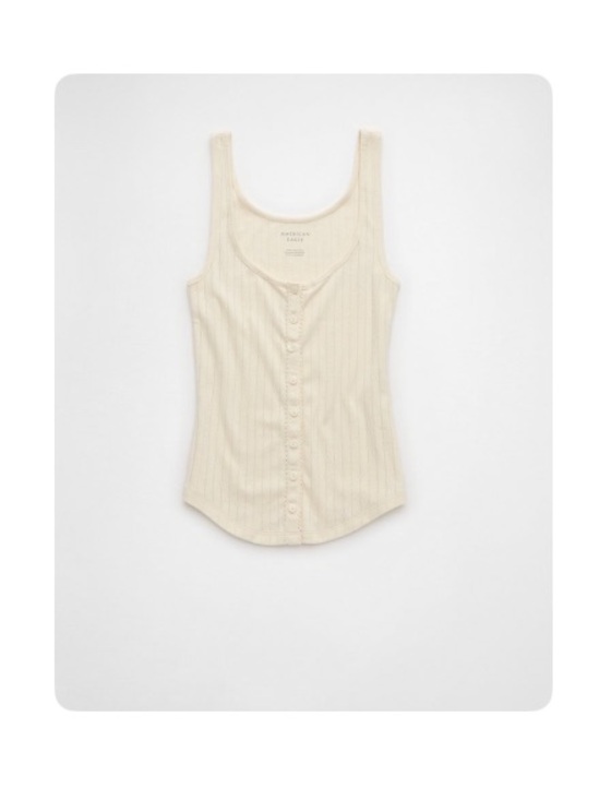 American Eagle Outfitters Other - American Eagle Outfitters Pointelle Scoop Neck Tank Top - Cream